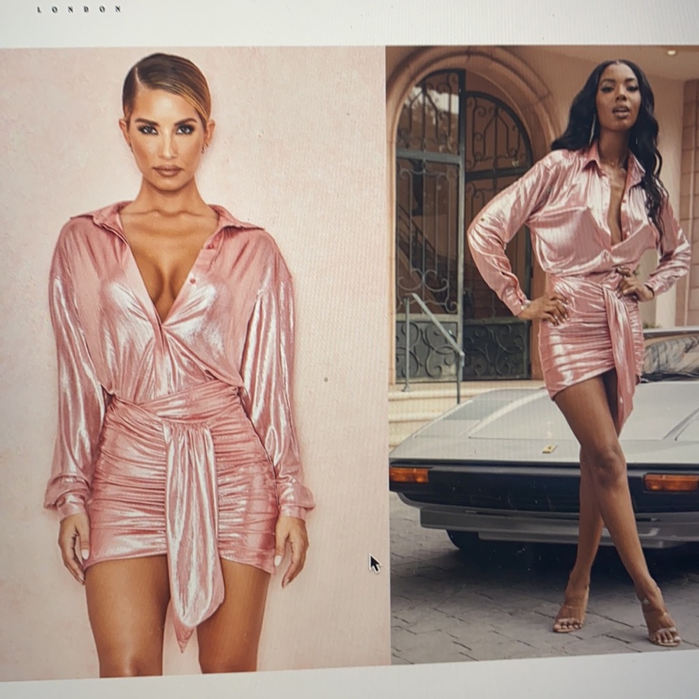 House of cb pink skirt and top